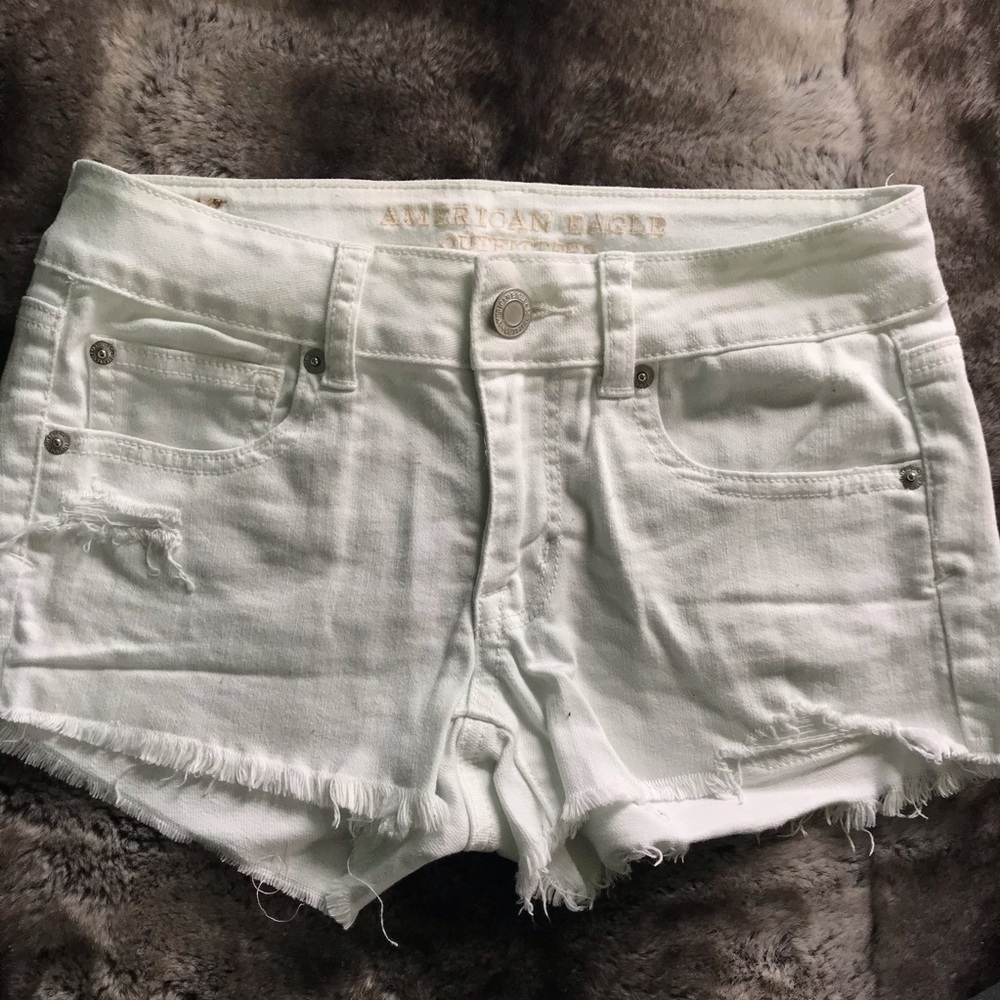 White Jean Shorts